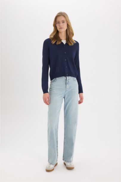 جاكيت تريكو سادة قصة عادية بياخة بولو