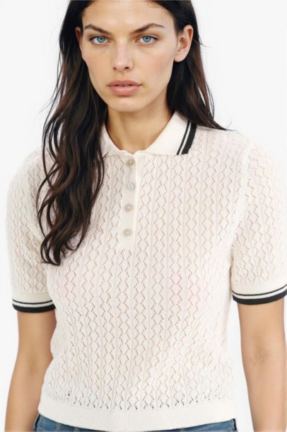 T-shirt Polo en tricot à coupe régulière