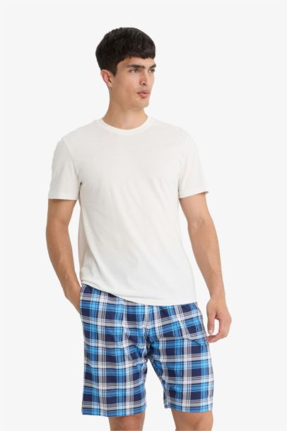 Regular Fit Checkered Pocket Shorts Pajama Bottoms