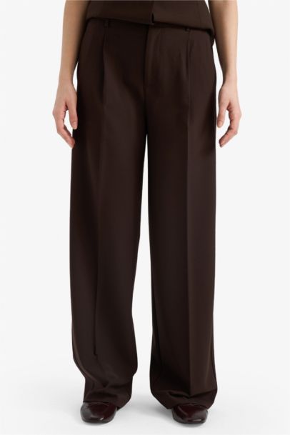 Straıght Fıt Fermuarlı Yüksek Bel Standart Boy Pantolon