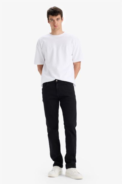 Sergio Regular Fit Normal Kalıp Normal Bel Boru Paça Siyah Jean Pantolon