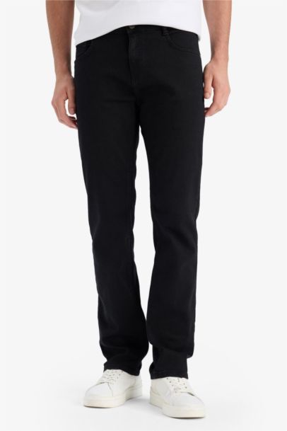 Sergio Regular Fit Normal Kalıp Normal Bel Boru Paça Siyah Jean Pantolon