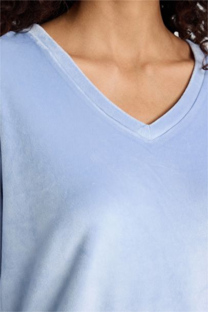 Regular Fit Velour Top Bottoms 2 Piece Pyjama Set