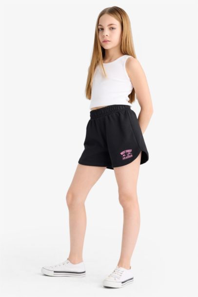 Girl Elastic Waist Printed Shorts