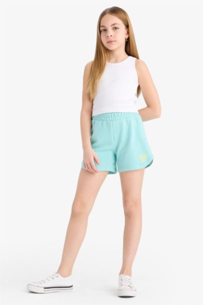 Girl Elastic Waist Printed Shorts