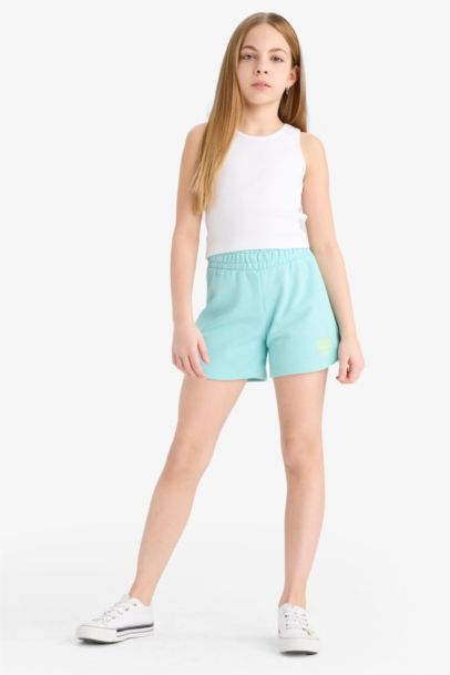 Girl Elastic Waist Printed Shorts