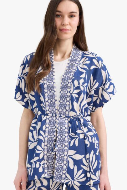 Regular Fit Linen Blended Short Sleeve Shirt