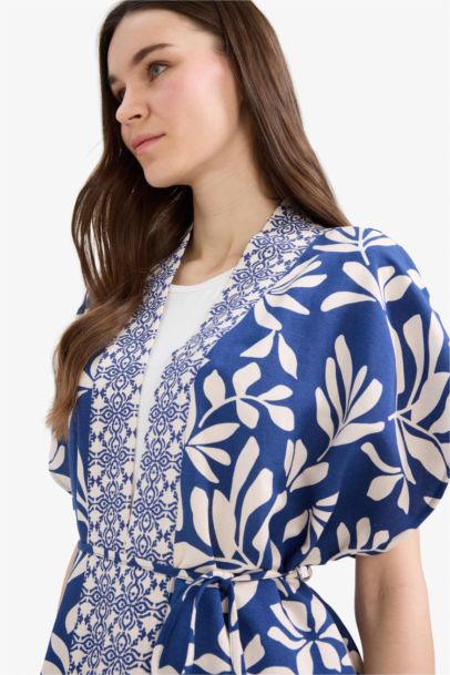 Regular Fit Linen Blended Short Sleeve Shirt