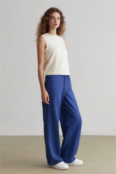 Traditional Straight Fit Pocket Detailed Linen Blend Trousers