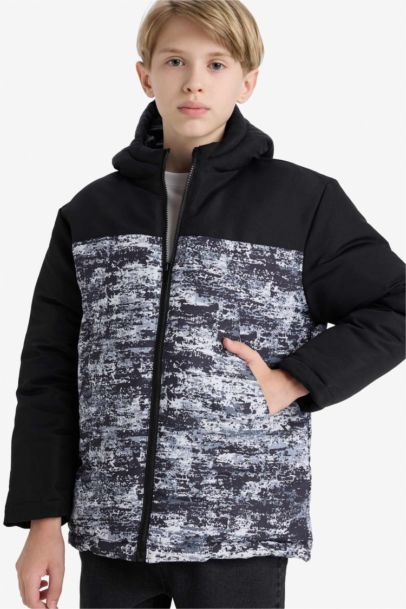 Boy Hooded Water Repellent Puffer Jacket