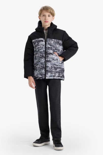 Boy Hooded Water Repellent Puffer Jacket