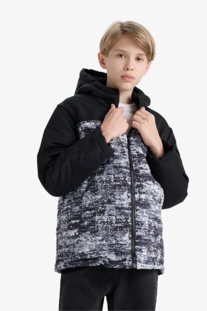Boy Hooded Water Repellent Puffer Jacket