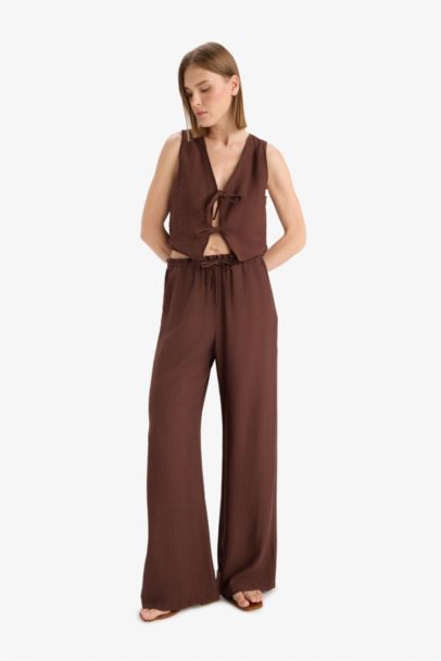 Double Pocket High Waist Wide Leg Trousers