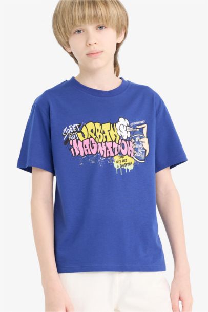 Boy Crew Neck Printed Short Sleeve T-Shirt