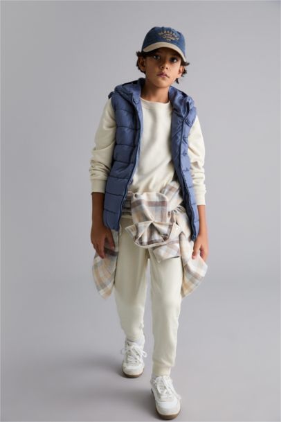 Su Geçirmez Kapüşonlu Fermuarlı Şişme Yelek Erkek Çocuk