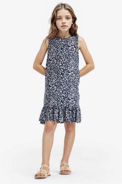 Girl Sleeveless Viscose Dress