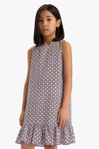 Girl Patterned Viscose Sleeveless Dress