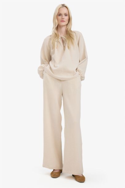 Oversize Fit Crew Neck Long Sleeve Blouse