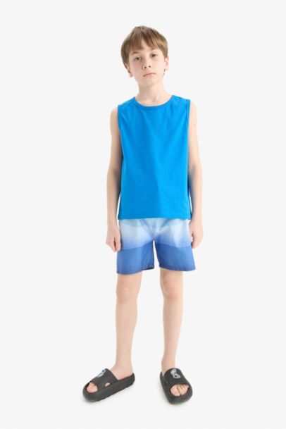 Degrade Baskılı Deniz Şortu Erkek Çocuk