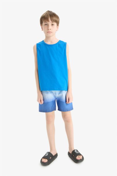 Degrade Baskılı Deniz Şortu Erkek Çocuk