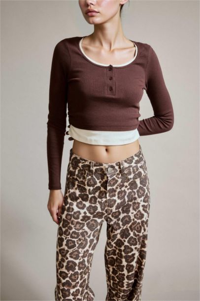 Fitted Corduroy Long Sleeve T-Shirt