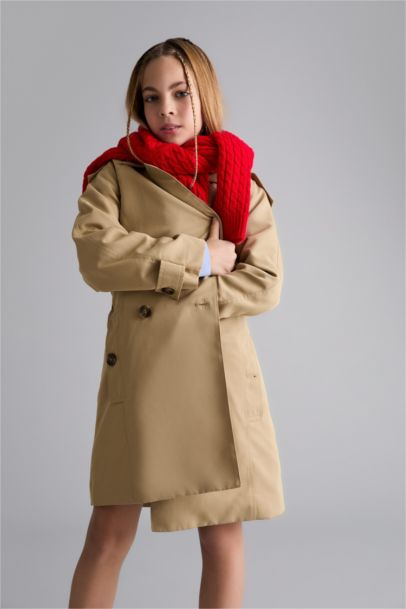 Girl with Belt Trench Coat