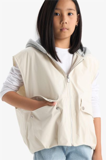 Girl Hooded Waterproof Vest