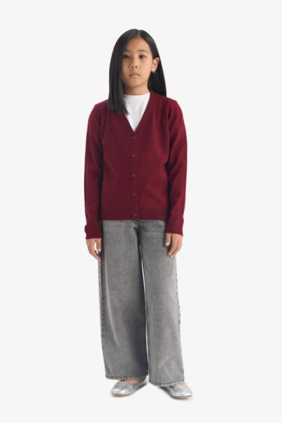 Girl Standard Fit V-Neck Cardigan