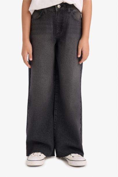 Wide Leg Denim Trousers
