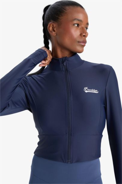 DeFactoFit Slim Fit Stand Collar Printed Zippered Cardigan