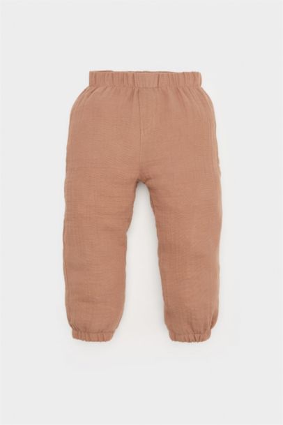 طقم بيبي اولادي بنطلون وبلوزة بياقة مستديرة - قطعتين