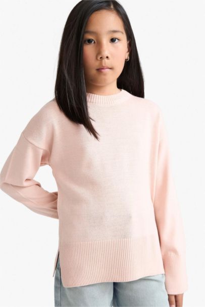 Girl Oversize Fit Crew Neck Pullover