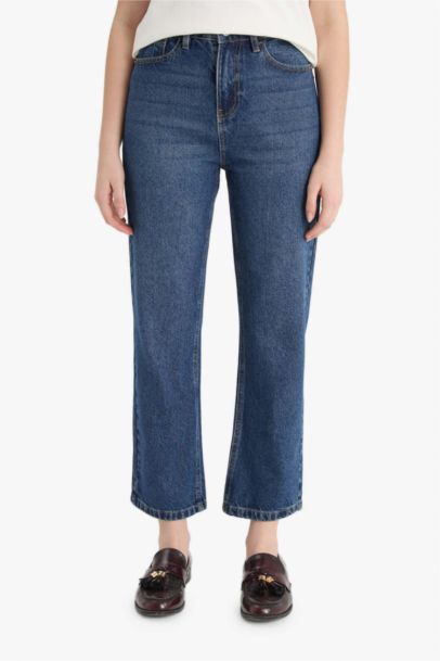 Straight Fit High Waist Straight Leg Jeans