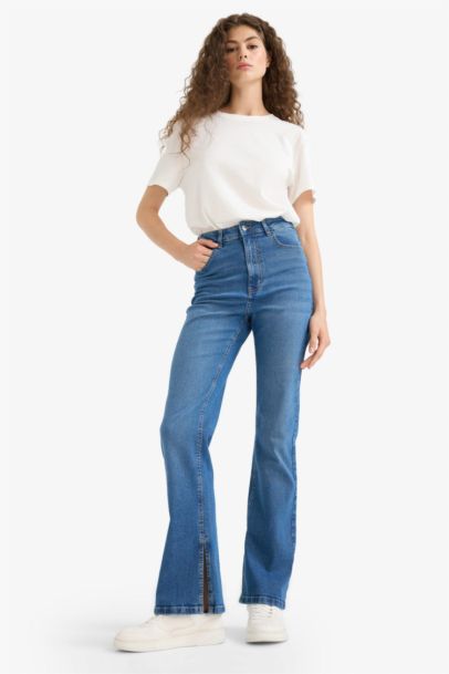 Slim Flare Fit High Waist Long Jeans