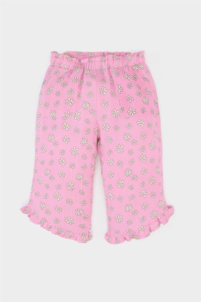 Baby Girl Crinkle Viscose T-Shirt Floral Trousers 2 Piece Set