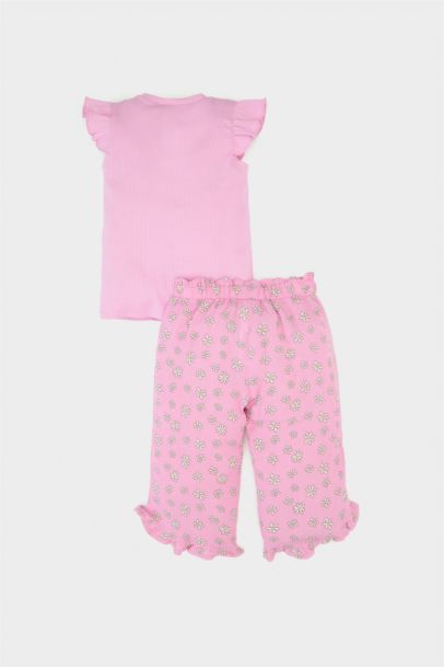 Baby Girl Crinkle Viscose T-Shirt Floral Trousers 2 Piece Set