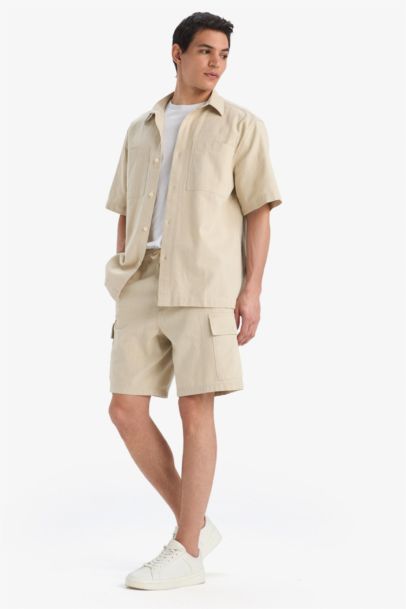 Regular Cargo Cotton Bermuda Shorts