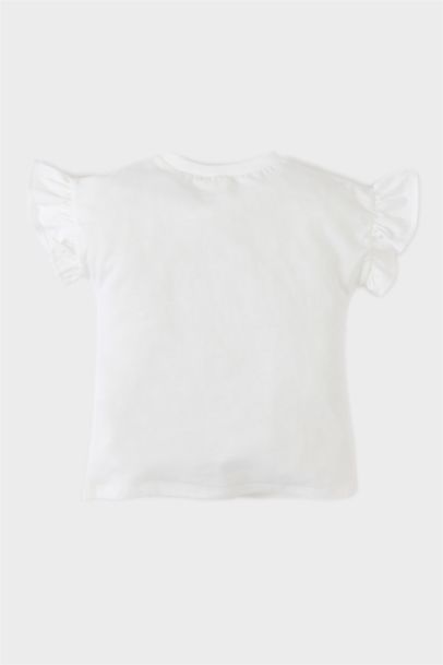 T-shirt imprimé fleurs à col rond pour bébé fille