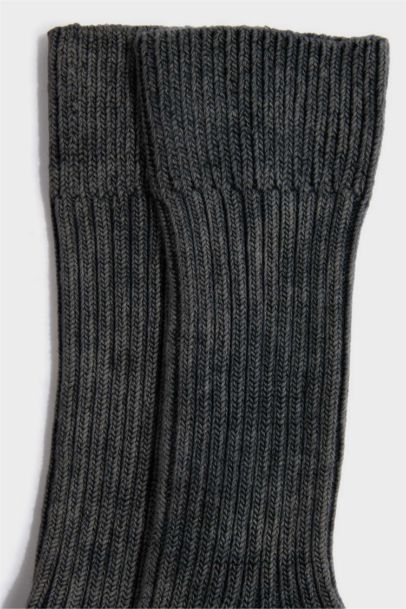 Erkek Dikişsiz Yıkamalı Eskitmeli Görünümlü Penye Pamuklu Premium Uzun Çorap