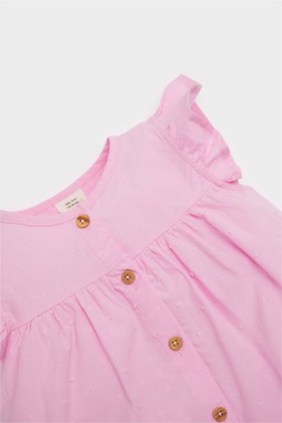 فستان بيبي بناتي كت قصة عادية ورقبة مستديرة