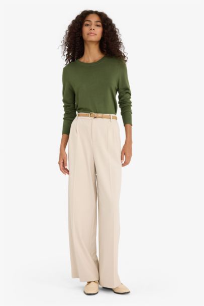 Regular Fit Crew Neck Knit Pullover