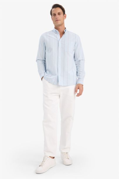 Chemise en coton rayé à manches longues
