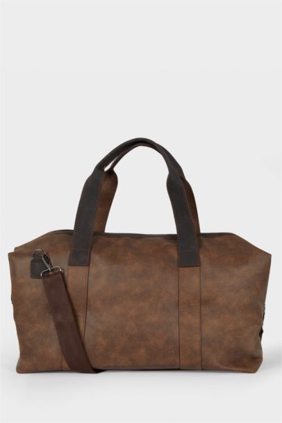 Erkek Suni Deri Spor Ve Seyahat Çantası