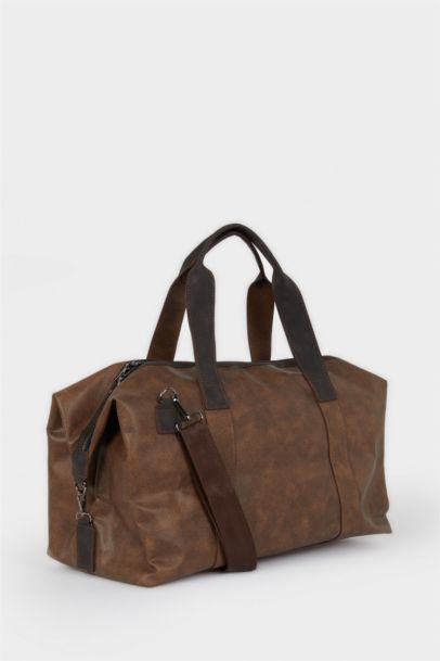 Erkek Suni Deri Spor Ve Seyahat Çantası