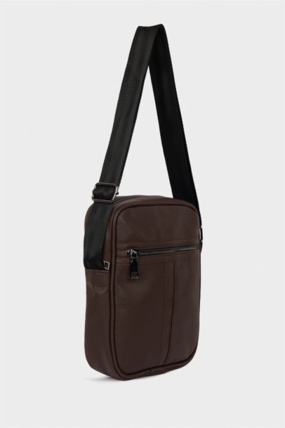 Erkek Suni Deri Çapraz Çanta