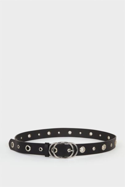 Woman Faux Leather Denim Belt