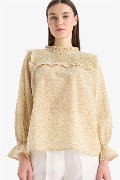 Voile Floral Long Sleeve Tunic