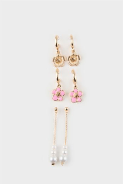 Woman 3 Piece Floral Earrings