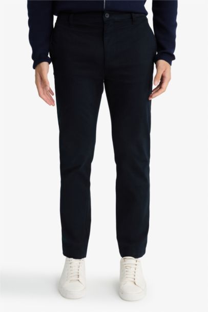Pantalon chino droit en toile Coupe régulière
