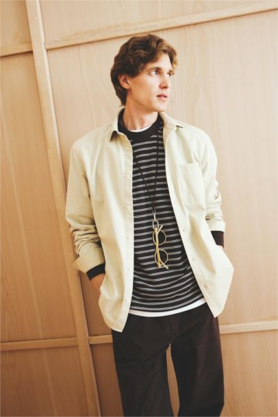 Regular Fit Polo Collar Cotton Long Sleeve Shirt